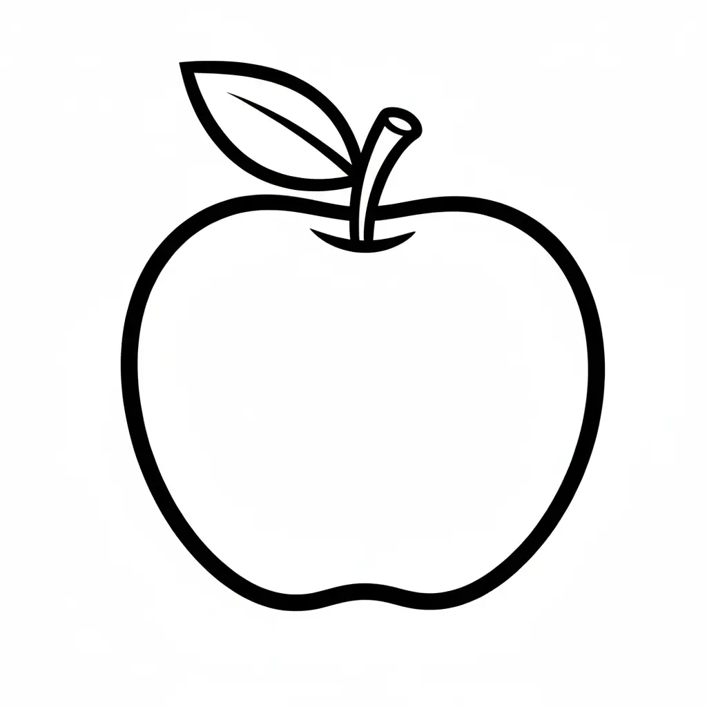 דף צביעה של תפוח לקטנטנים להדפסה