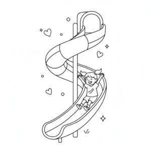 דף צביעה על מגלשה להדפסה