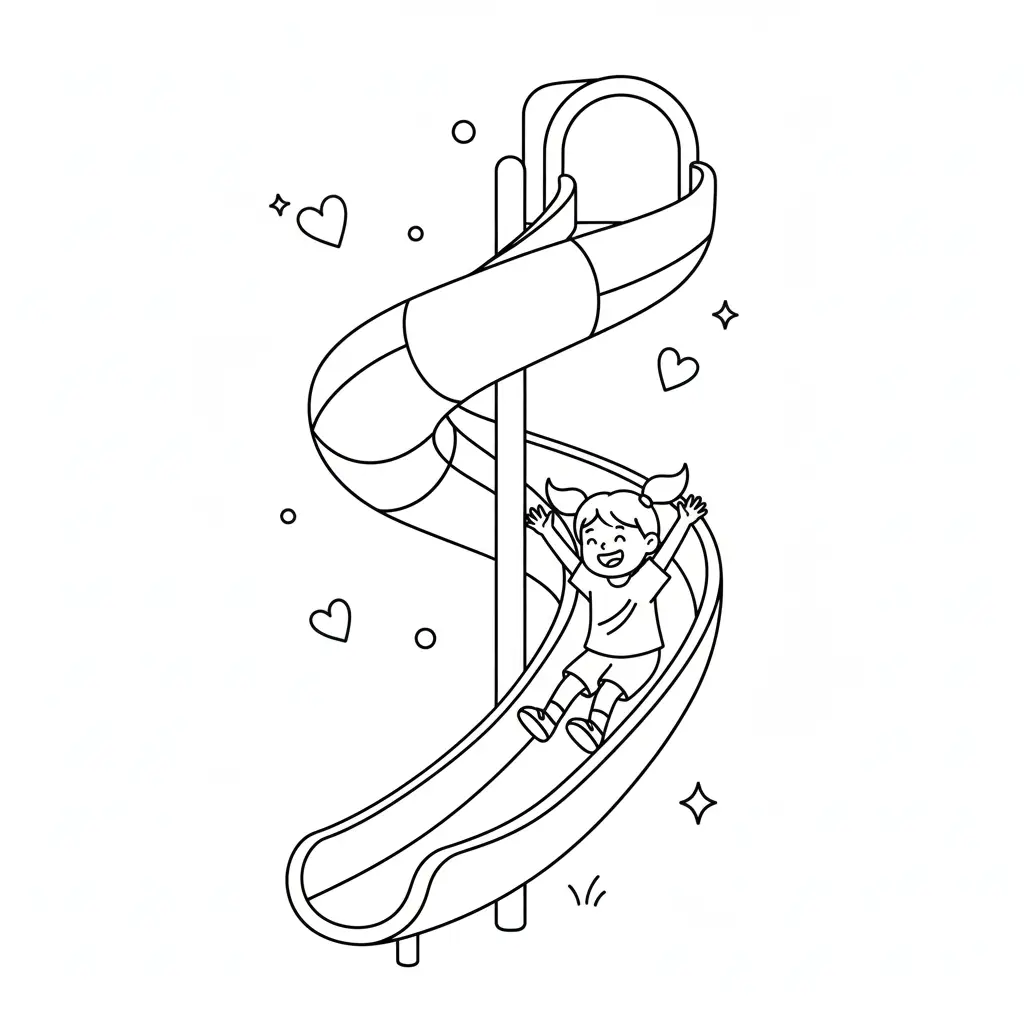 דף צביעה על מגלשה להדפסה