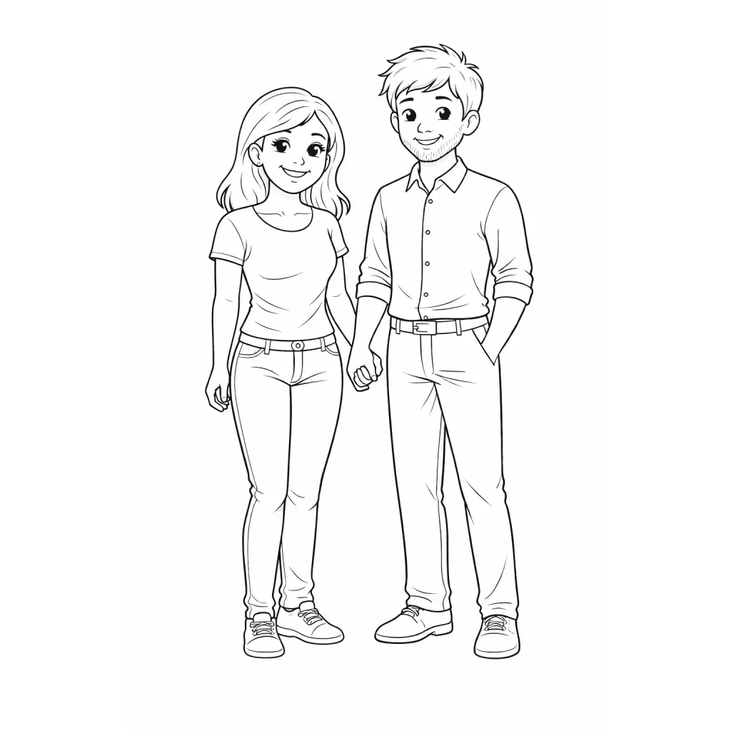 דף צביעה של אמא ואבא להדפסה