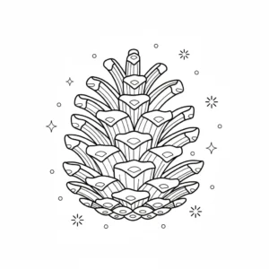 דף צביעה של אצטרובל בכריסמס להדפסה