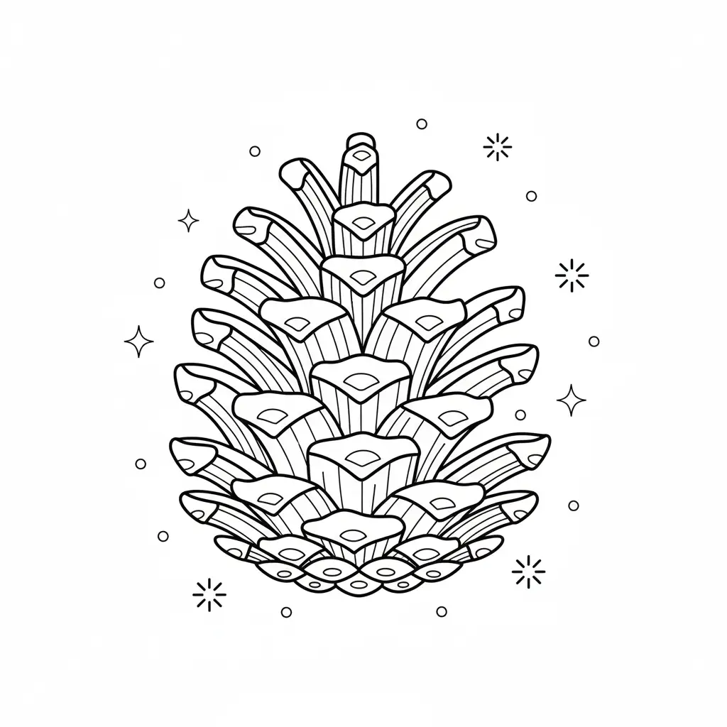 דף צביעה של אצטרובל בכריסמס להדפסה