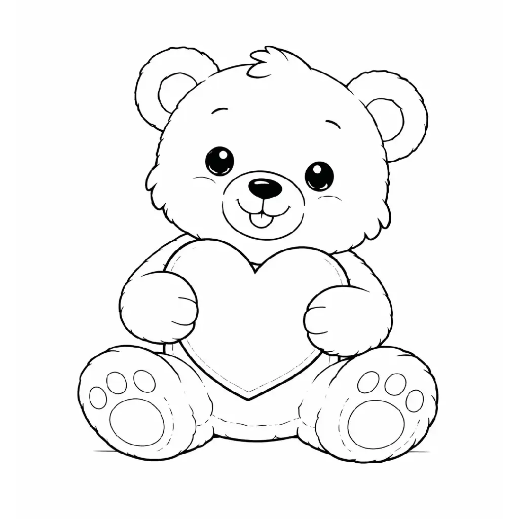 דף צביעה של בובת דובי להדפסה