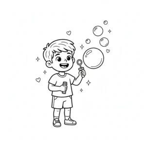 דף צביעה של בועות סבון להדפסה