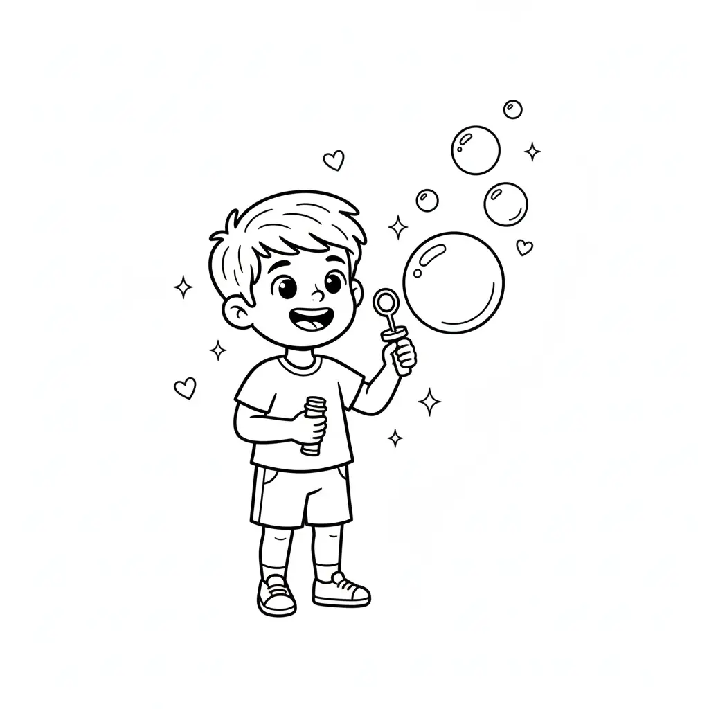 דף צביעה של בועות סבון להדפסה