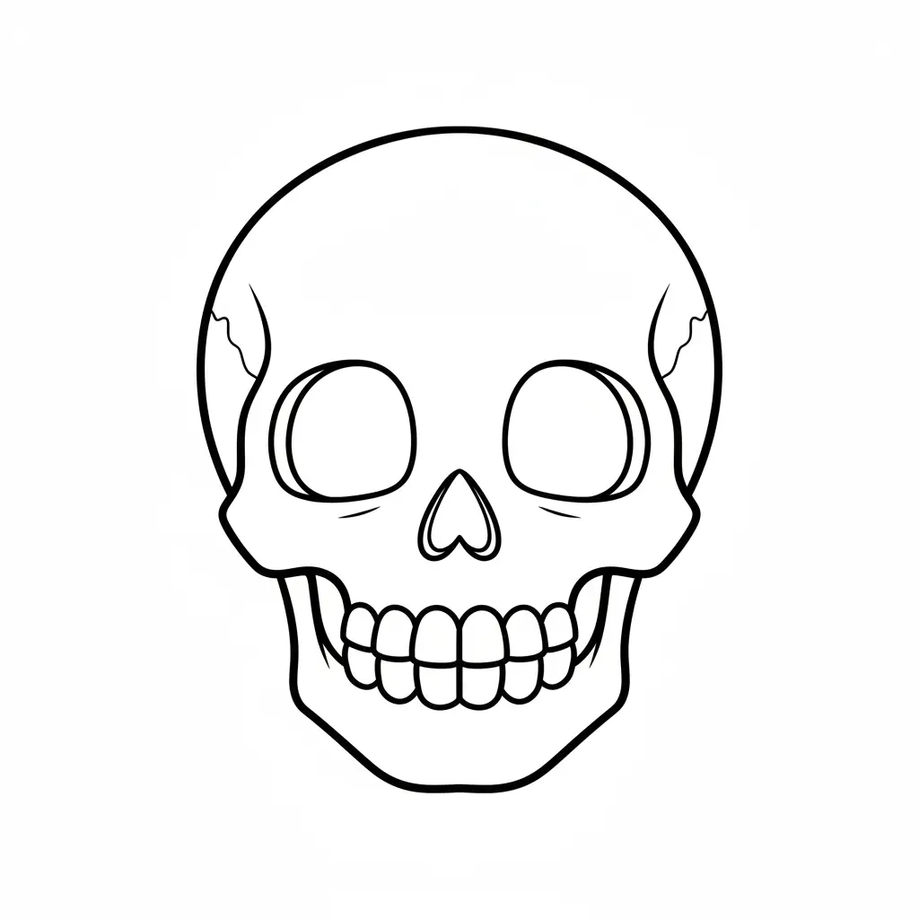 דף צביעה של גולגולת להדפסה