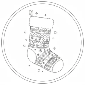 דף צביעה של גרב כריסמס להדפסה