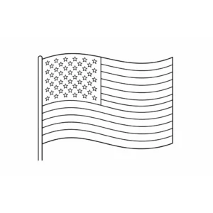 דף צביעה של דגל אמריקה להדפסה