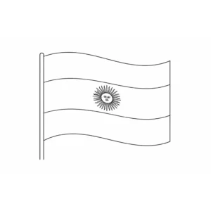 דף צביעה של דגל ארגנטינה להדפסה
