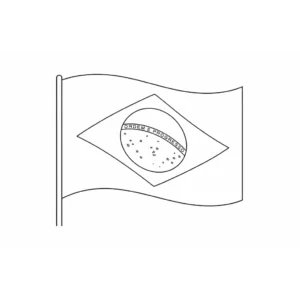 דף צביעה של דגל ברזיל להדפסה