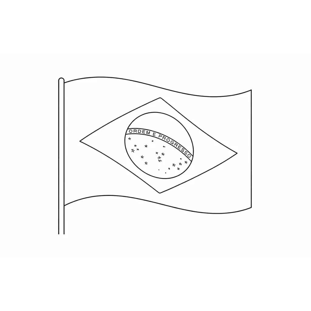דף צביעה של דגל ברזיל להדפסה