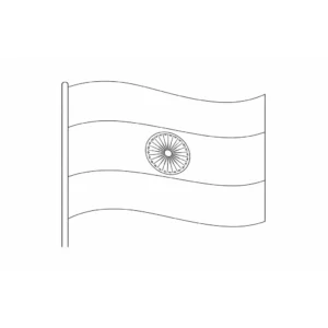 דף צביעה של דגל הודו להדפסה