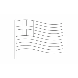 דף צביעה של דגל יוון להדפסה