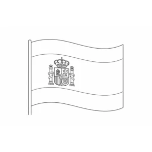 דף צביעה של דגל ספרד להדפסה