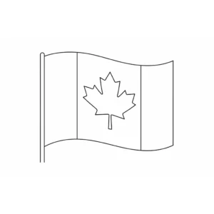 דף צביעה של דגל קנדה להדפסה