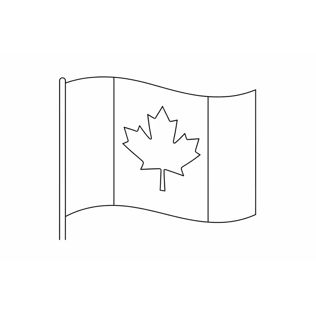 דף צביעה של דגל קנדה להדפסה