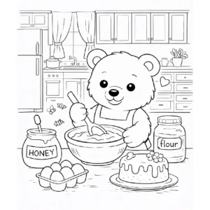 דף צביעה של דוב אופה להדפסה