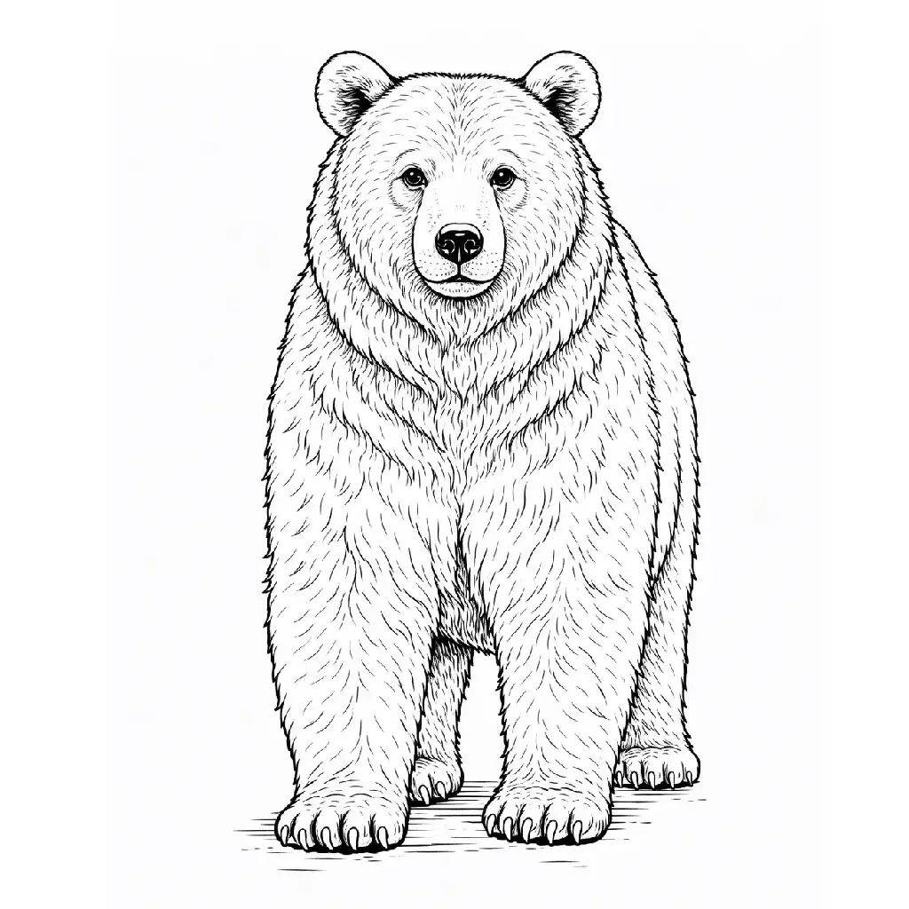 דף צביעה של דוב בוגר להדפסה