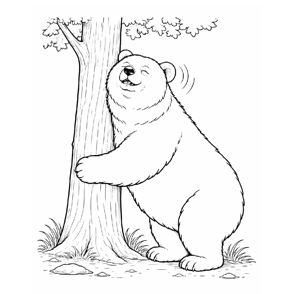 דף צביעה של דוב מתגרד להדפסה
