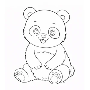 דף צביעה של דוב פנדה חמוד להדפסה