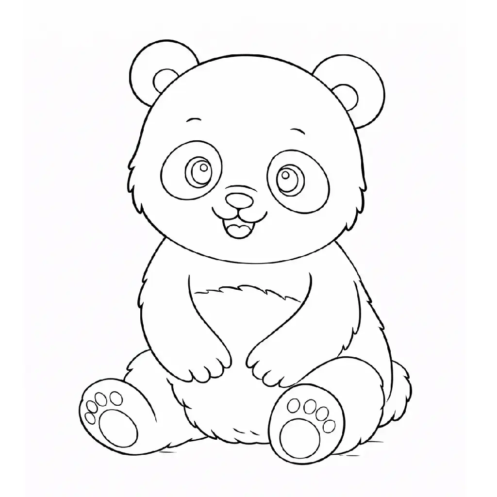 דף צביעה של דוב פנדה חמוד להדפסה