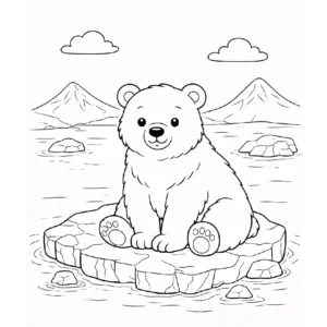 דף צביעה של דוב קוטב להדפסה