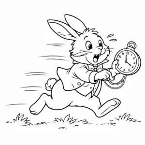 דף צביעה של הארנב ממהר להדפסה