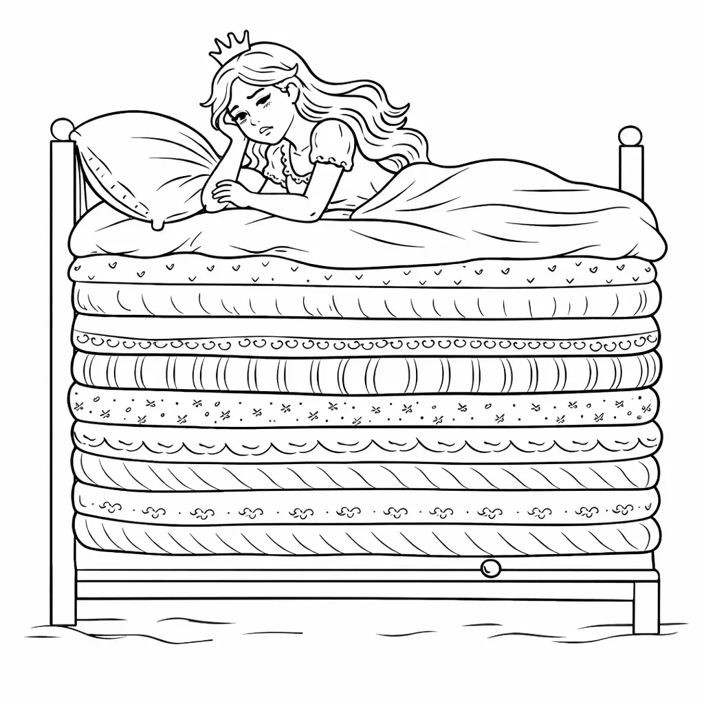 דף צביעה של הנסיכה והעדשה להדפסה