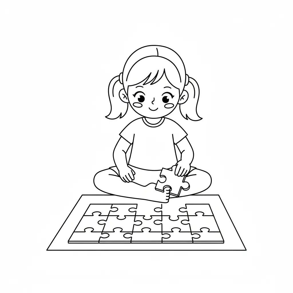 דף צביעה של הרכבת פאזל להדפסה