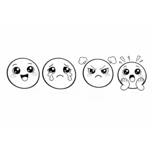 דף צביעה של זיהוי רגשות להדפסה