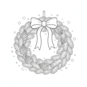 דף צביעה של זר כניסה כריסמס להדפסה