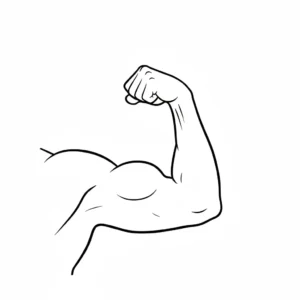 דף צביעה של זרוע שרירית להדפסה