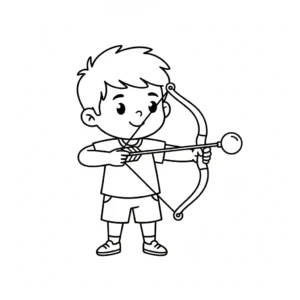 דף צביעה של חץ וקשת להדפסה