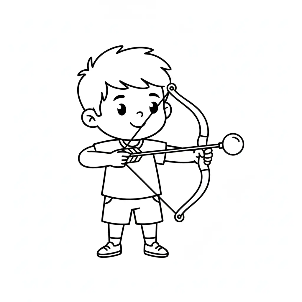 דף צביעה של חץ וקשת להדפסה