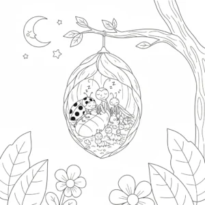 דף צביעה של חרקים ישנים להדפסה