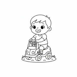 דף צביעה של ילד על ביבמבה להדפסה