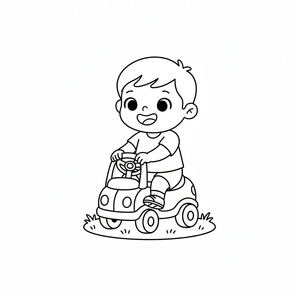 דף צביעה של ילד על ביבמבה להדפסה