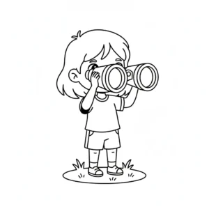 דף צביעה של ילדה במשימת חיפוש להדפסה