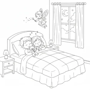 דף צביעה של ילדים ישנים יחד להדפסה