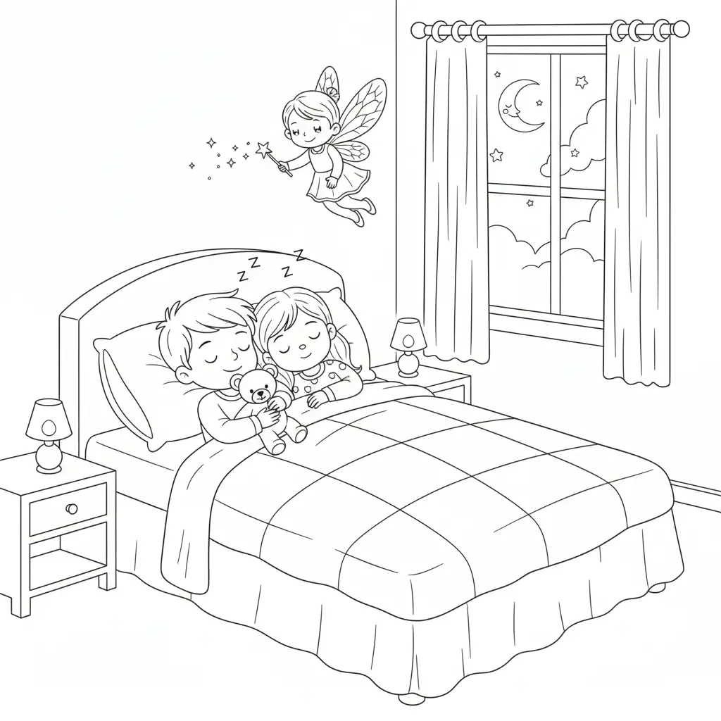 דף צביעה של ילדים ישנים יחד להדפסה