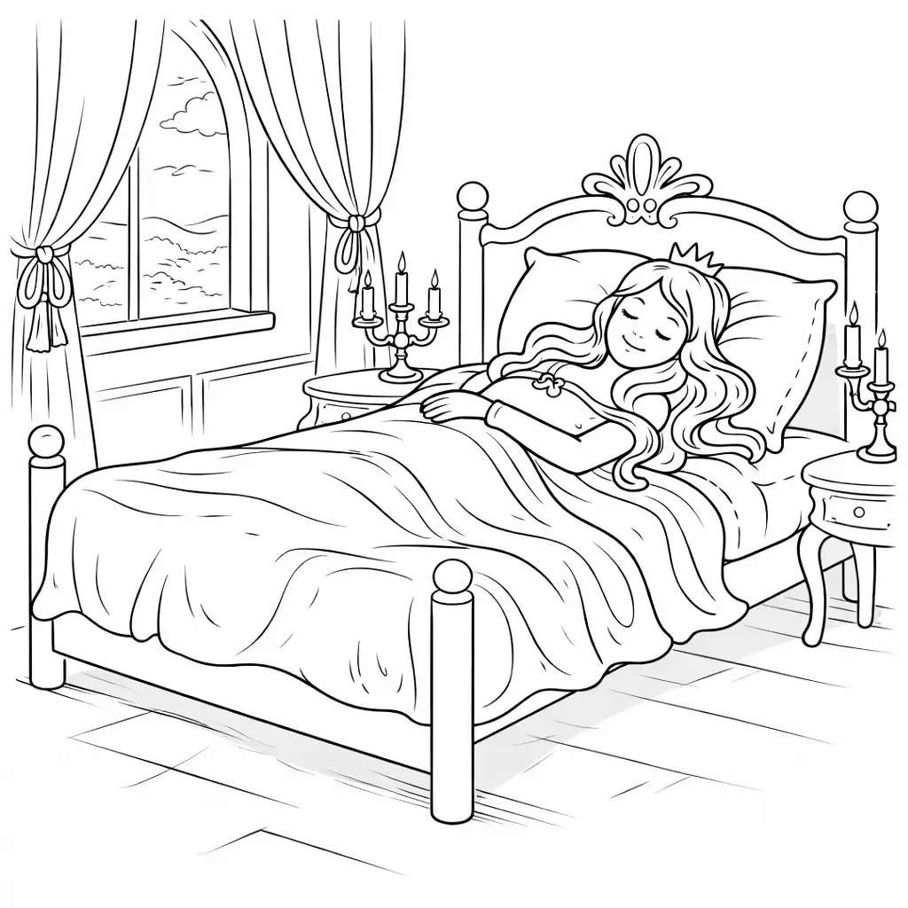 דף צביעה של יפיפייה להדפסה