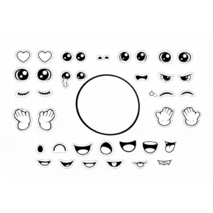 דף צביעה של יצירת רגש לגזירה והדבקה להדפסה