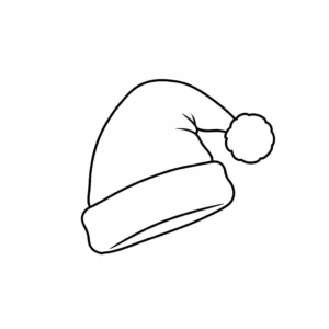 דף צביעה של כובע סנטה כריסמס להדפסה