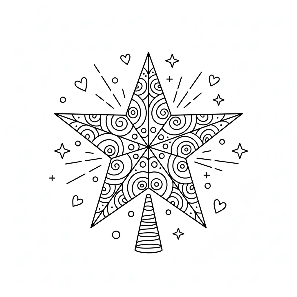 דף צביעה של כוכב חג כריסמס להדפסה