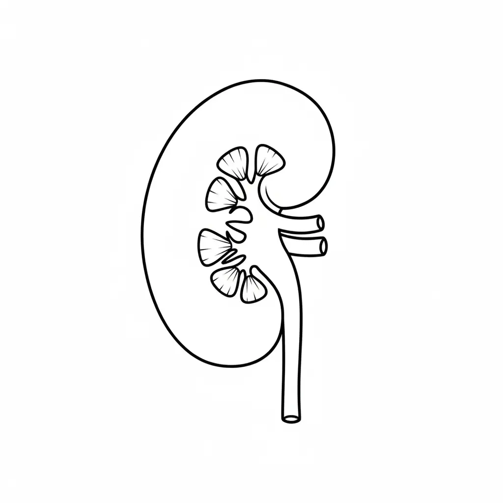 דף צביעה של כליה בודדת להדפסה