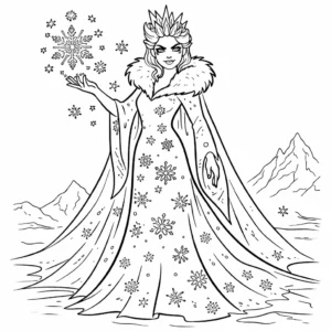דף צביעה של מלכת הקרח להדפסה