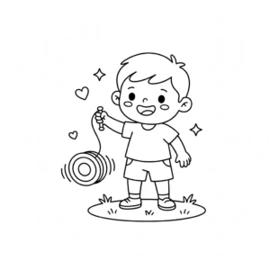 דף צביעה של משחק יו-יו להדפסה