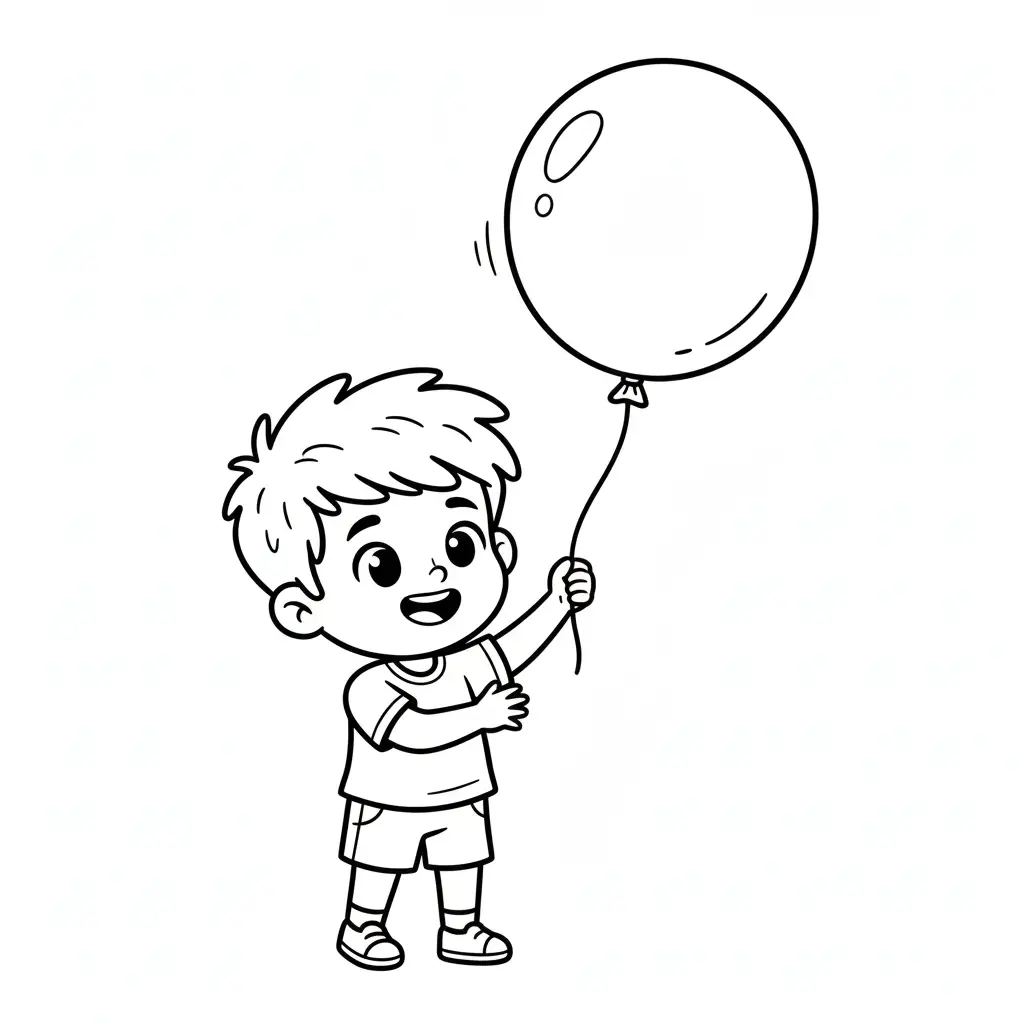 דף צביעה של משחק עם בלון להדפסה