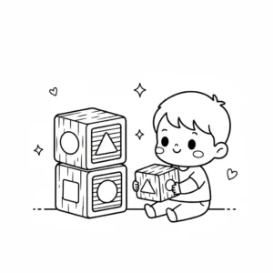 דף צביעה של משחק קוביות להדפסה