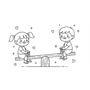 דף צביעה של מתנדנדים יחד להדפסה